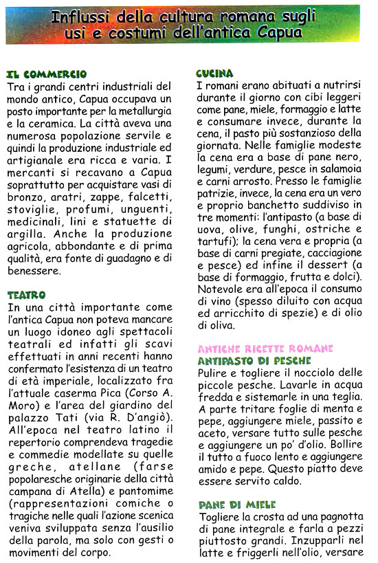 Influssi della cultura Romana sulgli usi e costumi dell'Antica Capua